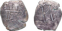 Bolivia 8 Reales Bolivia Spanish colony 1670 PE 8 Reales - Charles II Double date Silver (.931) Potosi Mint 23.17g VF KM 26 -