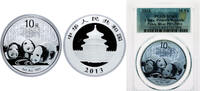 China 10 Yuan China People's Republic of China 2013 10 Yuan (Panda) Silver (.999) (8000000) 31.1g PCGS MS69 KM 2116 -