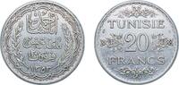 Tunisia 20 Francs Tunisia AH1353 (1935) 20 Francs - Ahmad II Silver (.680) 19.86g XF KM E18 Lec 363 -