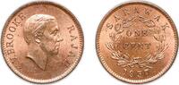 British Malaysia 1 Cent British Malaysia Sarawak 1937 H 1 Cent - Charles V. Brooke Rajah Bronze (3000000) 5.54g UNC KM 18 Pr 56 Schön 7 Y 14 -