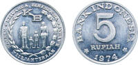 Indonesia 5 Rupiah Indonesia Republic 1974 5 Rupiah (FAO) Aluminium (447910000) 3.07g UNC KM 37 Schön 27 -