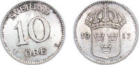 Sweden 10 Öre Sweden Kingdom 1917 W 10 Öre - Gustaf V Billon (.400 silver) (4996139) 1.45g UNC KM780 Schön23 -
