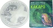 New Zealand 5 Dollars Kakapo - the world's rarest parrot. -