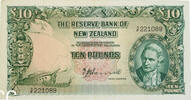 New Zealand Ten Pounds T.P Hanna Signature -