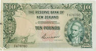 New Zealand Ten Pounds G. Wilson Signature, Last prefix of type. -
