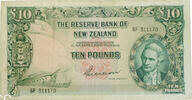 New Zealand Ten Pounds G. Wilson Signature, last prefix of signature. -