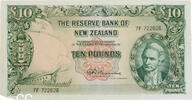New Zealand Ten Pounds R.N. Fleming Signature. -