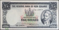New Zealand 5 Pounds R.N. Fleming signature -