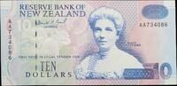 New Zealand 10 Dollars AA First prefix of type. -