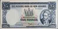 New Zealand 5 Pounds Hanna signature -