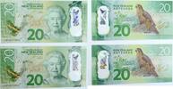 New Zealand 20 Dollars Consecutive banknote pair -