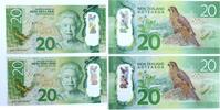New Zealand 20 Dollars Consecutive pair -