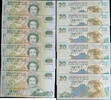 New Zealand 20 Dollars Signature D.T. Brash, 6 consecutive numbered banknotes -