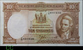 New Zealand 10 Shillings T.P. Hanna signature -