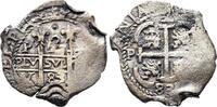 Bolivien Cob 2 Reales Carlos II. 1665-1700. Ex Sedwick 15, Nr. 1026. -