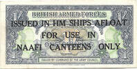 British Armed Forces 1 Shilling NAAFI OVERPRINT - force T - Rare -