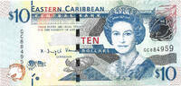 East Carribean States 10 Dollars Queen Elizabeth II -