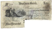 England / Durham Bank 5 Pounds Cancelled -