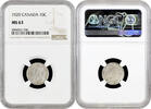 10 cents Canada 10 cents 1920, NGC MS63, King George V (1911 - 1936) -