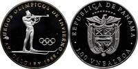 1 balboa Panama 1 balboa 1988, PROOF, XV Olympic Winter Games - Biathlon silver -