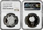 100 dram Armenia 100 dram 1998, NGC PF68 UC, World Cup Soccer Pop 1/2 silver coin -