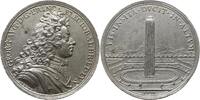 Braunschweig-Calenberg-Hannover Zinngussmedaille Georg I. Ludwig, 1698-1714, v. Faltz, Brb. Georg II, große Fontäne im Lustgarten -