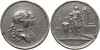 Großbritannien Zinngussmedaille mit Kupferstift George III., 1760 - 1820, v. J. Abraham, Hochzeit mit Charlotte, VOTA BRITANNIAE -