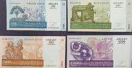 Madagaskar 100, 200, 500 + 1000 Ariary Banknote / Geldschein - Set -