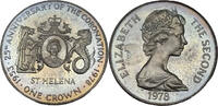 St. Helena 1 Crown 25. Jahrestag - Krönung von Elizabeth II -