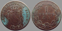 Allemagne, Deutschland, Baden, Bade 1 kreuzer Baden, Bade, 1 kreuzer 1814, KM.166.1 TTB -