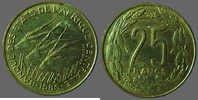 Afrique centrale, central africa 25 francs Afrique centrale, Central Africa, Banques des Etats, 25 francs 1986, KM.10 SUPERBE -