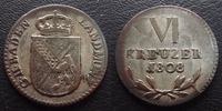 Allemagne, Deutschland, Baden, Bade 6 kreuzer BADEN, VI kreuzers, 6 kreuzer 1808, Karl Friedrich, J.3 TTB -