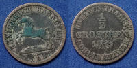 Allemagne, Deutschland, Hannover, Hannovre 1/2 groschen Hannover, Hannovre, Georg V, 1/2 groschen 1858 B, AKS.151 TB à TTB -
