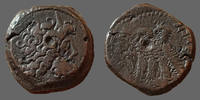 Egypte, Aegyptus, Aegypt AE PTOLEMEE VI - VIII, PTOLEMAIOS, Egypte, AE 20mm (diobol) 170-163 avant JC, Zeus, 2 aigles, 9,18 grms, Svoronos 1426 TTB+/TTB -
