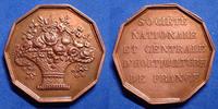 Horticulture Horticulture, médaille octogonale en cuivre, 24,8mm, société Nationale et centrale d'horticulture de France, SUPERBE -