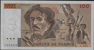 Billets de la cinquième République 100 Francs 100 Francs Eugène Delacroix 1995, C.258 / 109669, F.69 Ter/ 2a Neuf -