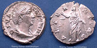Roman Empire denarius Faustina sénior, Faustine mère, denarius posthume Rome après 141, AETERNITAS, RIC 348, 18mm, 3,34g, Q.FDC -