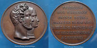Duc d'Orléans et Hélène de Mecklenburg Ferdinand Duc d'Orléans et Helene Princesse de Mecklenburg, médaille du mariage avec Hélène 1837, 41mm, 32,99g, légères traces -