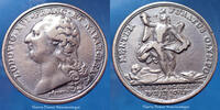 Louis XVI Louis XVI, médaille en métal de cloche argenté, académie Royale de peintureet de sculpture, Du Vivier fin 1791, 33mm, 21,44g, TT -