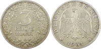 Weimarer Republik 3 Reichsmark Drei Reichsmark - J.349 -