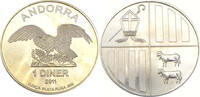 Andorra 1 Diner Andorra Eagle - 1 Unca Plata Pura .999 -