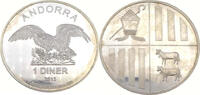Andorra 1 Diner Andorra Eagle - 1 Unca Plata Pura .999 -