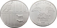 Andorra 1 Diner / 1 Oz Wappen von Andorra / Adler -