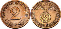 Drittes Reich 2 Reichspfennig 1936 F 2 Pfennig, J.362, 1936 F ss/vzgl 334.27 元 含税 ＋  133.79 元 运费