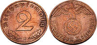 Drittes Reich 2 Reichspfennig 1937 G 2 Pfennig, J.362, 1937 G Vzgl 166.93 元 含税 ＋  133.79 元 运费