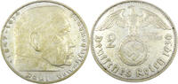 Drittes Reich 2 Reichsmark Paul von Hindenburg - 2 Mark - J.366 -