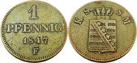 Sachsen 1 Pfennig Standardumlaufmünze - 1 Pfennig Königreich Sachsen - Friedrich August II -