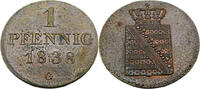 Sachsen 1 Pfennig Standardumlaufmünze - 1 Pfennig Sachsen - Friedrich August II -
