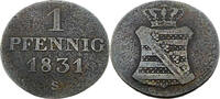 Sachsen 1 Pfennig Standardumlaufmünze - 1 Pfennig Königreich Sachsen - Anton I -