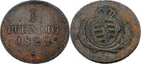 Sachsen 1 Pfennig Standardumlaufmünze - 1 Pfennig Königreich Sachsen - Friedrich August I -